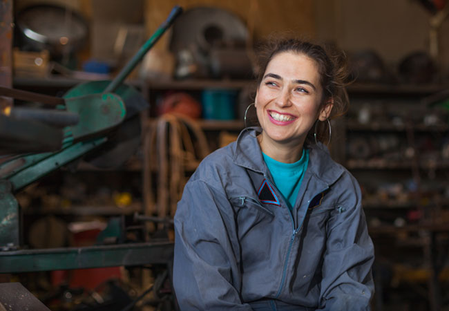 Young female trades worker